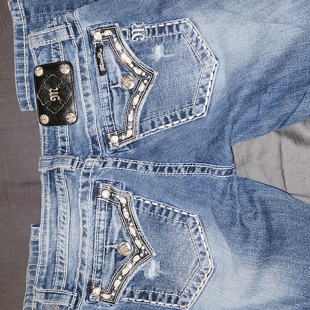 Miss Me Bling Jeans Bejeweled Embroidered - Picture 1 of 8
